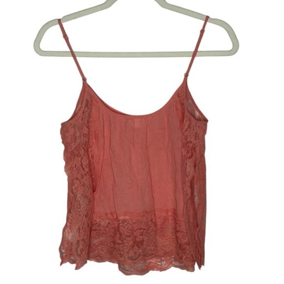 Free People Intimately Free Lace Trim Coral Cami Top - Picture 2 of 12